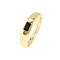 Wholesale IG Style Classic Style Commute Square Copper Inlay 18K Gold Plated Zircon Open Rings sku image 4