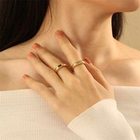 Wholesale IG Style Classic Style Commute Square Copper Inlay 18K Gold Plated Zircon Open Rings main image 3