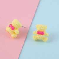 1 Pair Cute Animal Bear Three-dimensional Alloy Plastic Ear Studs sku image 11