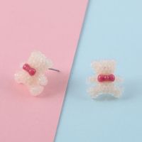 1 Pair Cute Animal Bear Three-dimensional Alloy Plastic Ear Studs sku image 16
