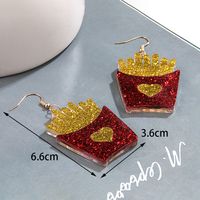 1 Pair Casual Funny French Fries Arylic Drop Earrings main image 4