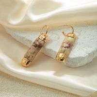 1 Pair Vintage Style Ethnic Style Color Block Three-dimensional Inlay Natural Stone Copper Natural Stone Copper Gold Plated Drop Earrings main image 5