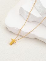 Stainless Steel 18K Gold Plated Hip-Hop Cross Necklace sku image 1