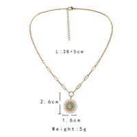 Stainless Steel 18K Gold Plated Vintage Style Sun Pendant Necklace main image 2