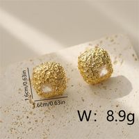 1 Pair Elegant Square Copper 18K Gold Plated Hoop Earrings sku image 1