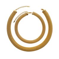 Stainless Steel 18K Gold Plated Casual Simple Style Solid Color Rings Necklace main image 3