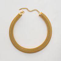 Stainless Steel 18K Gold Plated Casual Simple Style Solid Color Rings Necklace sku image 5