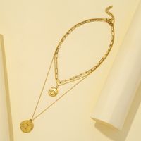 Vintage Style Sun Eye Alloy 18K Gold Plated Women's Layered Necklaces main image 4