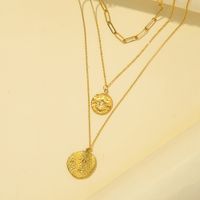 Vintage Style Sun Eye Alloy 18K Gold Plated Women's Layered Necklaces main image 6