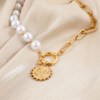 Simple Style Arrow Stainless Steel Imitation Pearl 18K Gold Plated Women's Pendant Necklace main image 5