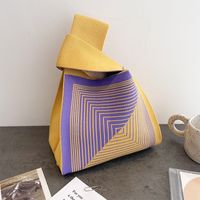 Women's Medium Polyester Color Block Stripe Argyle Vintage Style Square Open Shopping Bags sku image 1