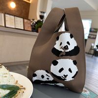 Women's Medium Polyester Animal Little Bear Stripe Cute Open Handbag Shopping Bags sku image 3