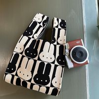 Women's Medium Polyester Animal Little Bear Stripe Cute Open Handbag Shopping Bags sku image 5