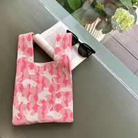 Women's Medium Polyester Animal Little Bear Stripe Cute Open Handbag Shopping Bags sku image 12