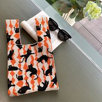 Women's Medium Polyester Animal Little Bear Stripe Cute Open Handbag Shopping Bags sku image 11