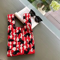 Women's Medium Polyester Animal Little Bear Stripe Cute Open Handbag Shopping Bags sku image 13