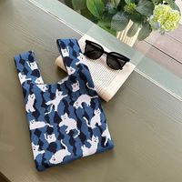 Women's Medium Polyester Animal Little Bear Stripe Cute Open Handbag Shopping Bags sku image 14