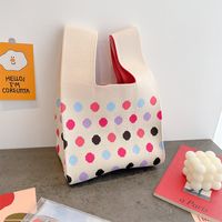 Women's Medium Polyester Animal Little Bear Stripe Cute Open Handbag Shopping Bags sku image 30