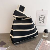 Women's Medium Polyester Animal Little Bear Stripe Cute Open Handbag Shopping Bags sku image 38