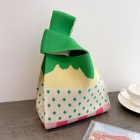 Women's Medium Polyester Animal Little Bear Stripe Cute Open Handbag Shopping Bags sku image 48