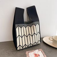 Women's Medium Polyester Animal Little Bear Stripe Cute Open Handbag Shopping Bags sku image 49