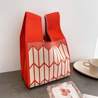 Women's Medium Polyester Animal Little Bear Stripe Cute Open Handbag Shopping Bags sku image 50