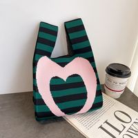 Women's Medium Polyester Heart Shape Cute Bucket Open Handbag Shopping Bags sku image 2