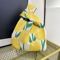 Women's Medium Polyester Color Block Flower Butterfly Cute Open Handbag Shopping Bags sku image 5