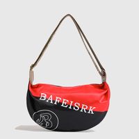 Women's Small Carbon Fiber Microfiber Satin Animal Letter Color Block Streetwear Sports Dumpling Shape Zipper Shoulder Bag Crossbody Bag main image 4