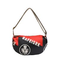 Women's Small Carbon Fiber Microfiber Satin Animal Letter Color Block Streetwear Sports Dumpling Shape Zipper Shoulder Bag Crossbody Bag sku image 4