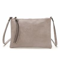 Women's Small Pu Leather Solid Color Basic Zipper Envelope Bag main image 2