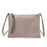 Women's Small Pu Leather Solid Color Basic Zipper Envelope Bag sku image 2