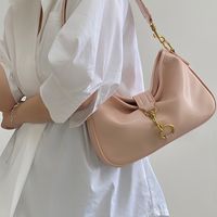 Women's Small Pu Leather Solid Color Elegant Lock Clasp Underarm Bag main image 3