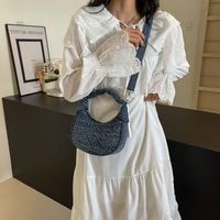 Women's Small Pu Leather Marble Elegant Dumpling Shape Zipper Handbag main image 3