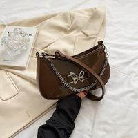 Women's Small Pu Leather Butterfly Streetwear Pillow Shape Zipper Underarm Bag sku image 4