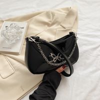 Women's Small Pu Leather Butterfly Streetwear Pillow Shape Zipper Underarm Bag sku image 1
