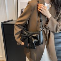 Women's Small Pu Leather Bow Knot Streetwear Zipper Underarm Bag main image 1