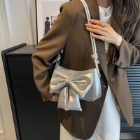 Women's Small Pu Leather Bow Knot Streetwear Zipper Underarm Bag main image 3