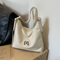 Women's Medium Pu Leather Letter Classic Style Zipper Tote Bag sku image 1