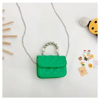 Girl'S Small Pu Leather Solid Color Classic Style Square Flip Cover Handbag sku image 4