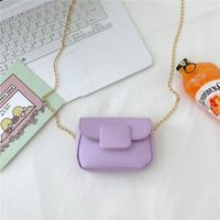 Girl'S Pu Leather Solid Color Cute Square Flip Cover Crossbody Bag sku image 3