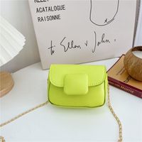 Girl'S Pu Leather Solid Color Cute Square Flip Cover Crossbody Bag sku image 5