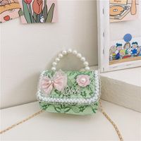 Girl'S Pu Leather Flower Bow Knot Cute Square Flip Cover Handbag main image 3