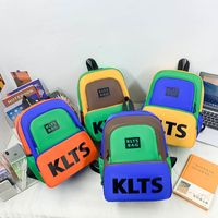 Letter Color Block Casual School Daily Kids Backpack main image 1