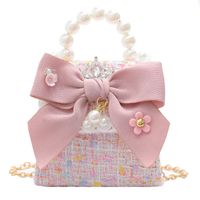 Girl'S Small Polyester Plaid Bow Knot Cute Square String Buckle Handbag main image 2