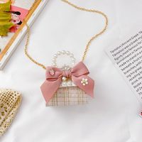 Girl'S Small Polyester Plaid Bow Knot Cute Square String Buckle Handbag main image 4