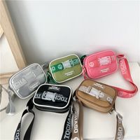 Kid'S Pu Leather Letter Basic Square Zipper Crossbody Bag main image 1