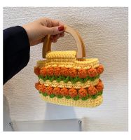 Women's Small Polyester Color Block Flower Beach Square String Handbag sku image 1