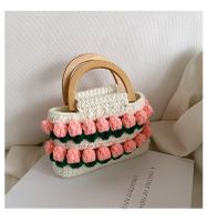 Women's Small Polyester Color Block Flower Beach Square String Handbag sku image 3