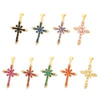 Européenne Et Américaine Micro-Incrusté Couleur Zirconium M Croix Pendentif DIY Accessoires Collier Pendentif Fait Main Matériel Semi-Fini En Stock main image 4